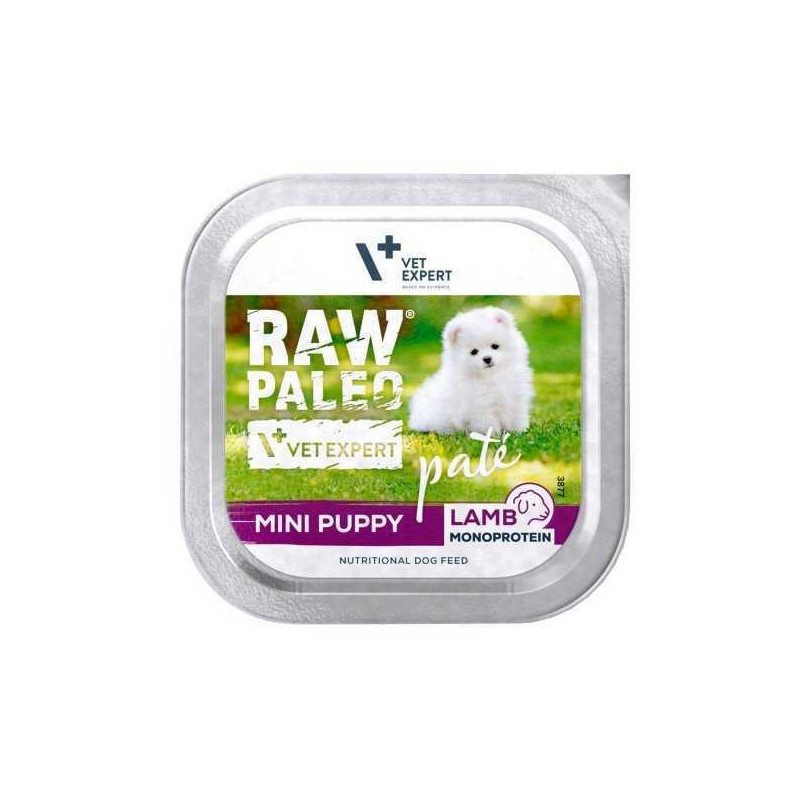 VETEXPERT Raw Paleo Pâte Mini Puppy Lamb - šlapias šunų ėdalas - 150g