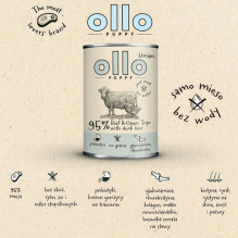 OLLO _7607239 OLLO Šuniukų Umami jautiena ir žaliosios skrandžiai su ančių kepenėlėmis - šlapias