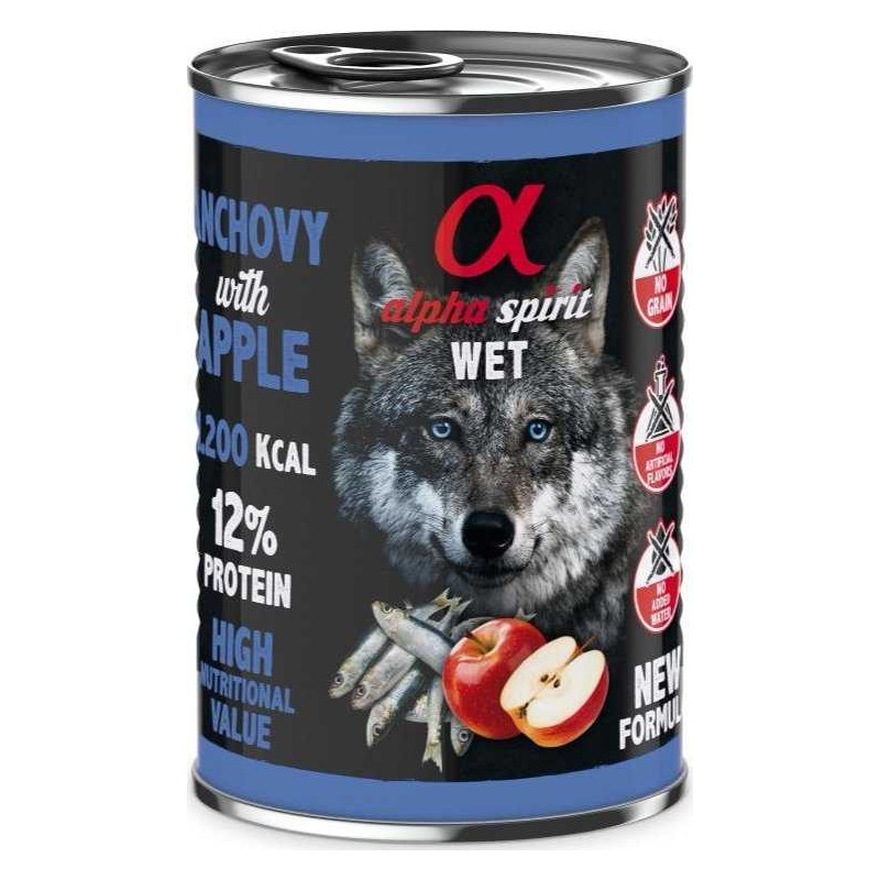 Alpha Spirit ALPHA SPIRIT WET Anchovies with apple - wet dog food - 400g