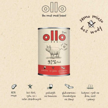 OLLO OLLO Pure Kiauliena – šlapias šunų maistas – 850g