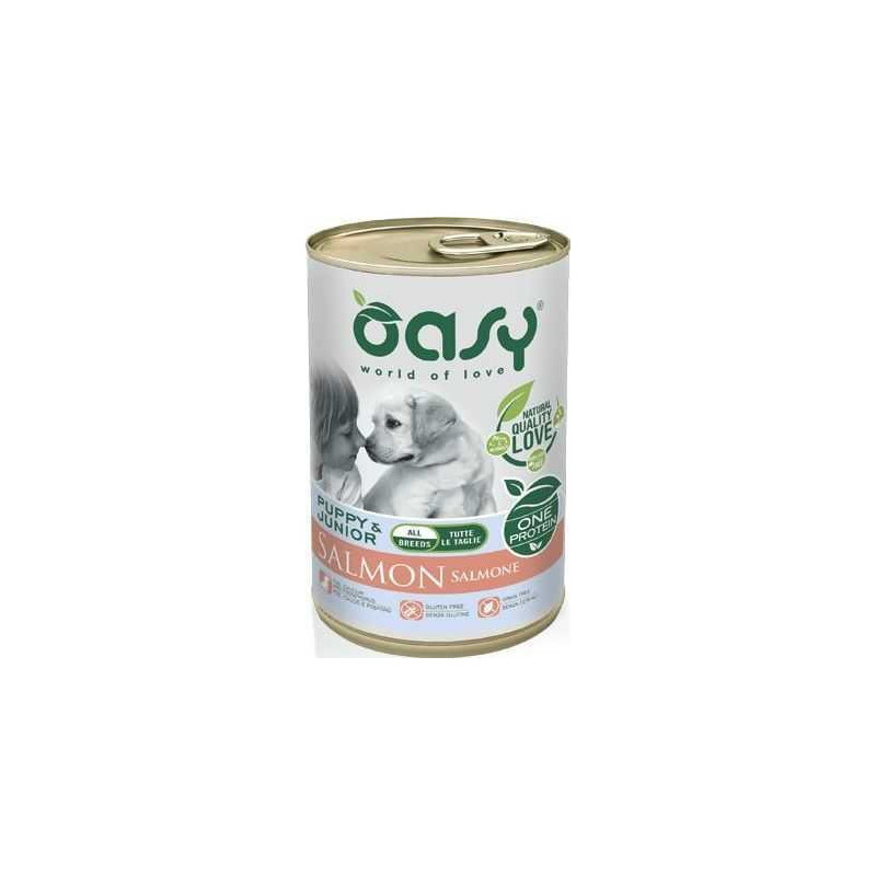 OASY One Protein Puppy &amp; Junior Medium / Large Salmon - wet dog