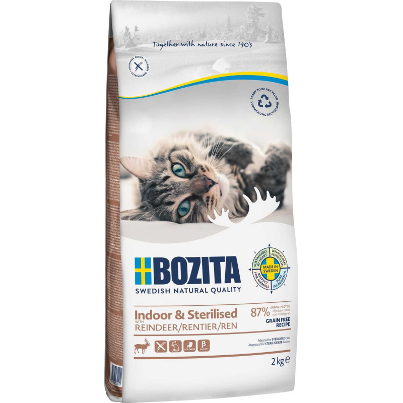 BOZITA Indoor&amp;Sterilised Grain Free Reindeer 2kg
