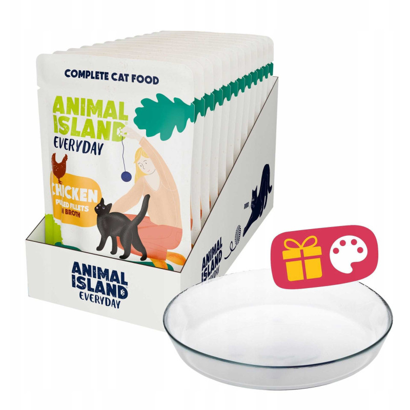 Animal Island ANIMAL ISLAND Chicken fillet 12x85g + plate