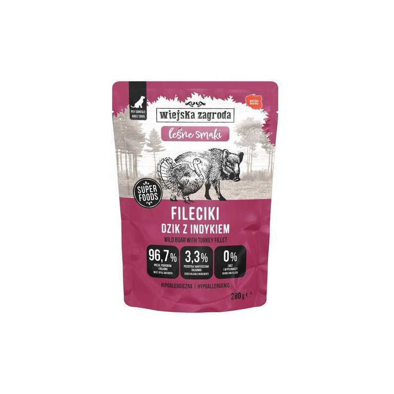 wiejska zagroda Wiejska Zagroda Wet dog food Wild boar and turkey fillets