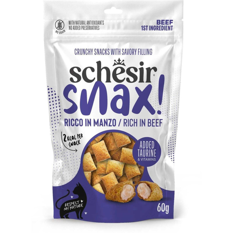 Schesir Schesir Snax, treat with filling, for cats, beef, 60g