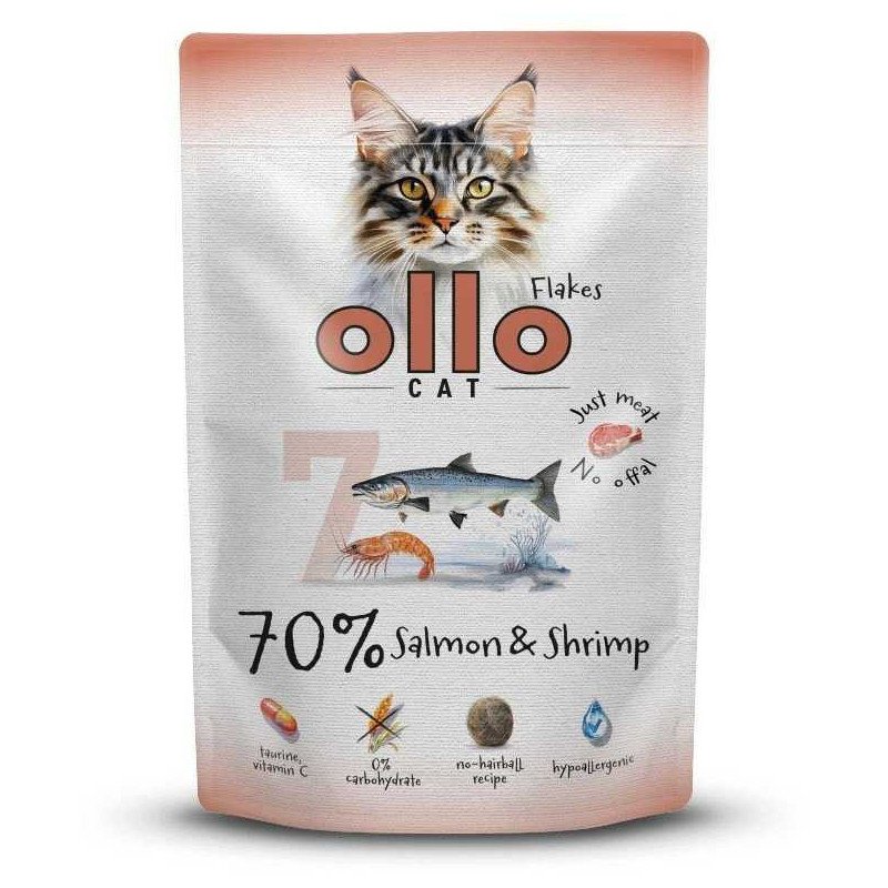 OLLO Ollo sachet no. 7 cat Salmon Shrimps 85 g