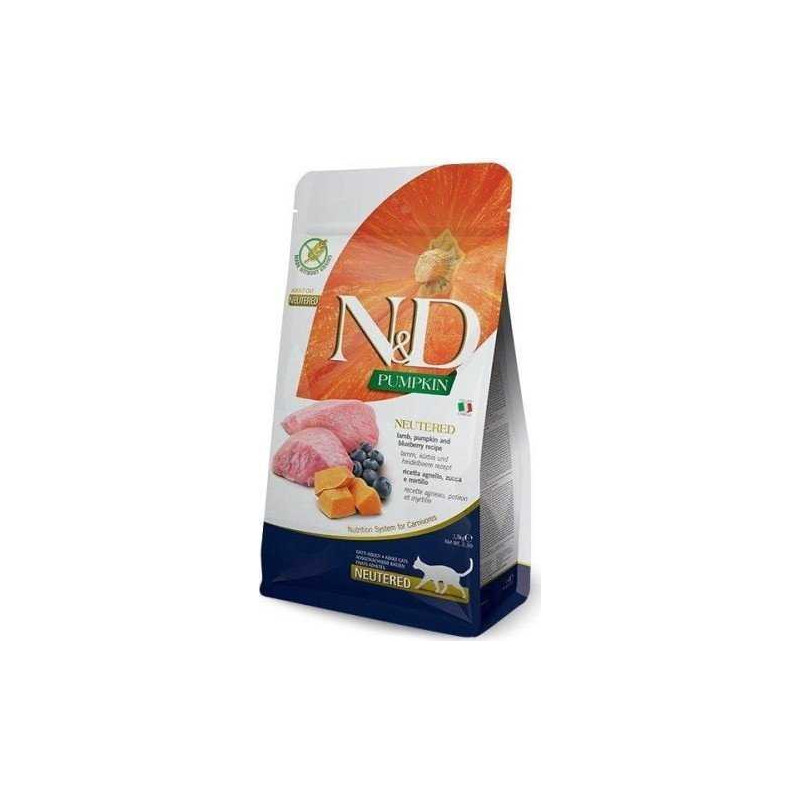 Farmina FARMINA N&amp;D Pumpkin Cat Lamb and Blueberry Neutered Adult - dry cat fo