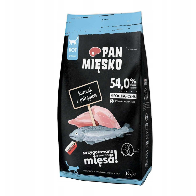 PAN MIĘSKO Pan Mięsko Dry cat food Chicken with trout (adult)