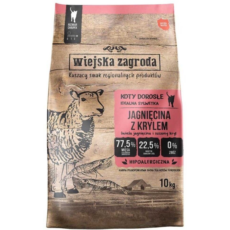 wiejska zagroda Wiejska Zagroda Dry cat food Lamb with krill (for