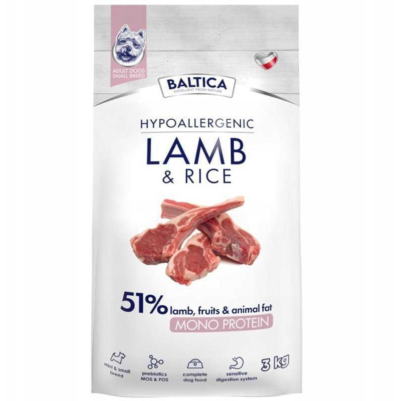 BALTICA NUTRACEUTIC Hypoallergenic Lamb Rice XS / S 3kg