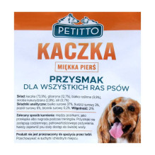 PETITTO PETITTO Minkšta anties krūtinėlė – šunų skanėstas – 500 g PETITTO PETITTO Minkšta anties krūtinėlė – šunų skanėstas – 500 g