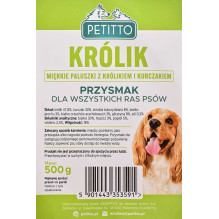 PETITTO PETITTO Soft Rabbit Sticks - dog treat - 500g
