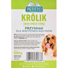 PETITTO PETITTO - Suši triušis su žuvimi - Šuns skanėstas - 500g PETITTO PETITTO - Suši triušis su žuvimi - Šuns skanėstas - 500g