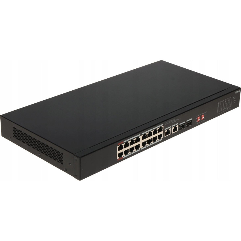 SwitchDAHUAS3218-16ET-135Switch tipas Nevaldomas Jungiklio sluoksnis L2Rack tvirtinimas Taip Sudedamas Taip Forma 1U16xR