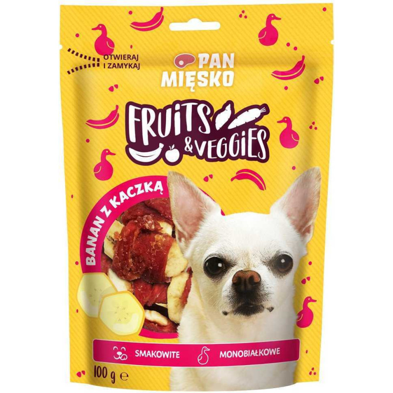 PAN MIĘSKO Pan Mięsko Fruits Veggies Banana with duck treat for dogs 1