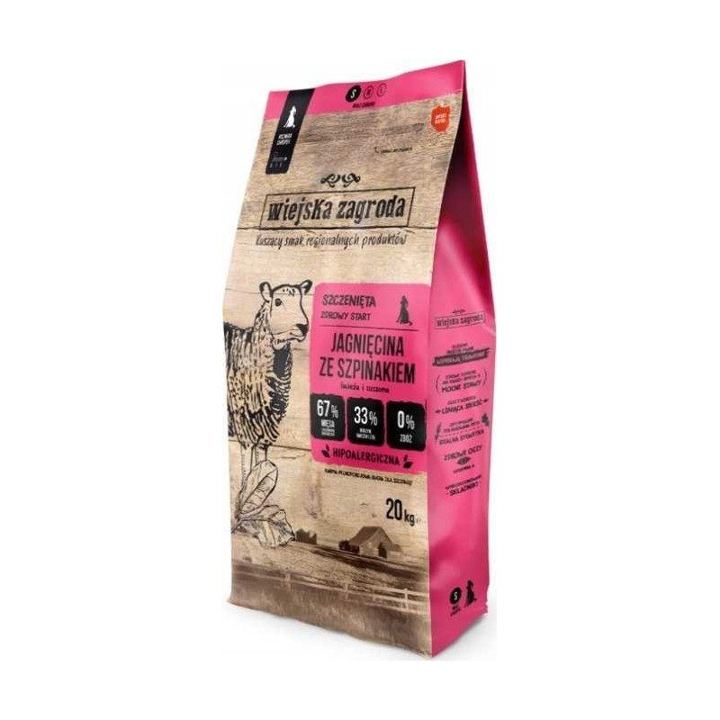 wiejska zagroda WIEJSKA ZAGRODA Lamb with Spinach - dry puppy food - 20kg