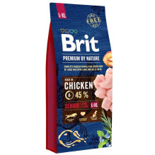 BRIT Premium by Nature senjorams skirtas didelis / labai didelis vištienos pašaras 15kg BRIT Premium by Nature senjorams skirtas didelis / labai didelis vištienos pašaras 15kg