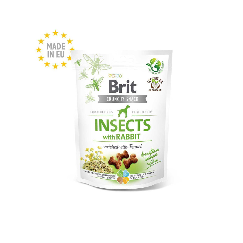 BRIT Brit Brit Crunchy Snack Insects with Rabbit 200g, przysmak dla psów z