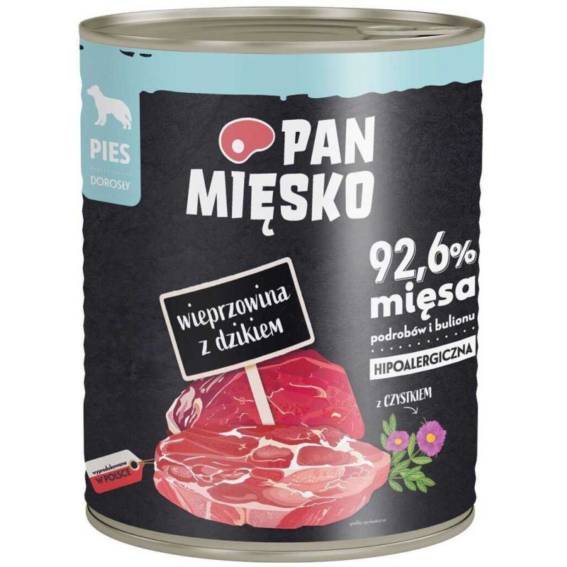 PAN MIĘSKO Pan Mięsko Wet dog food Pork with wild boar (adult)