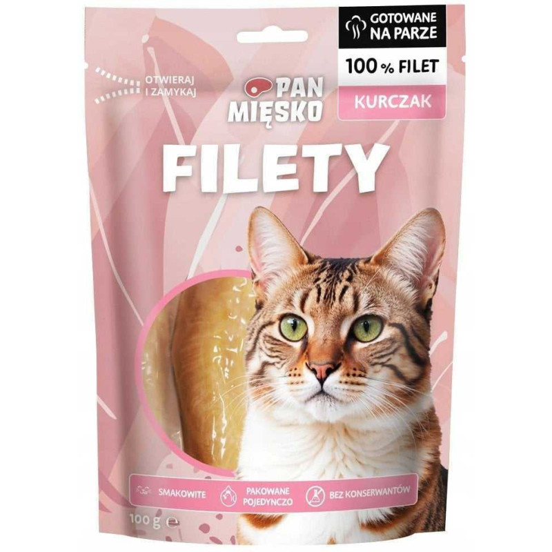 PAN MIĘSKO Pan Mięsko Cat treats Chicken fillets 100g