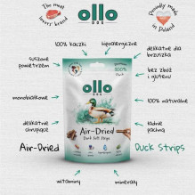 OLLO OLLO Džiovintos anties juostelės - šunų skanėstas - 80g OLLO OLLO Džiovintos anties juostelės - šunų skanėstas - 80g
