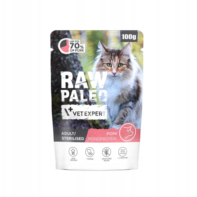 VETEXPERT VetExpert Raw Paleo Adult / Sterilised Cat Pork 100g