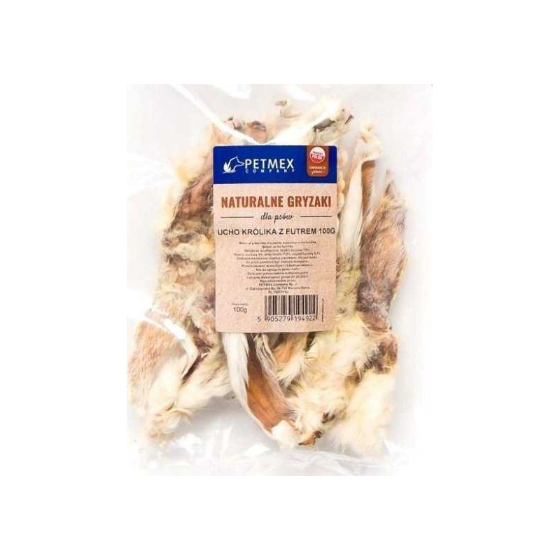 PETMEX PETMEX dog chew Rabbit ear with fur 100g