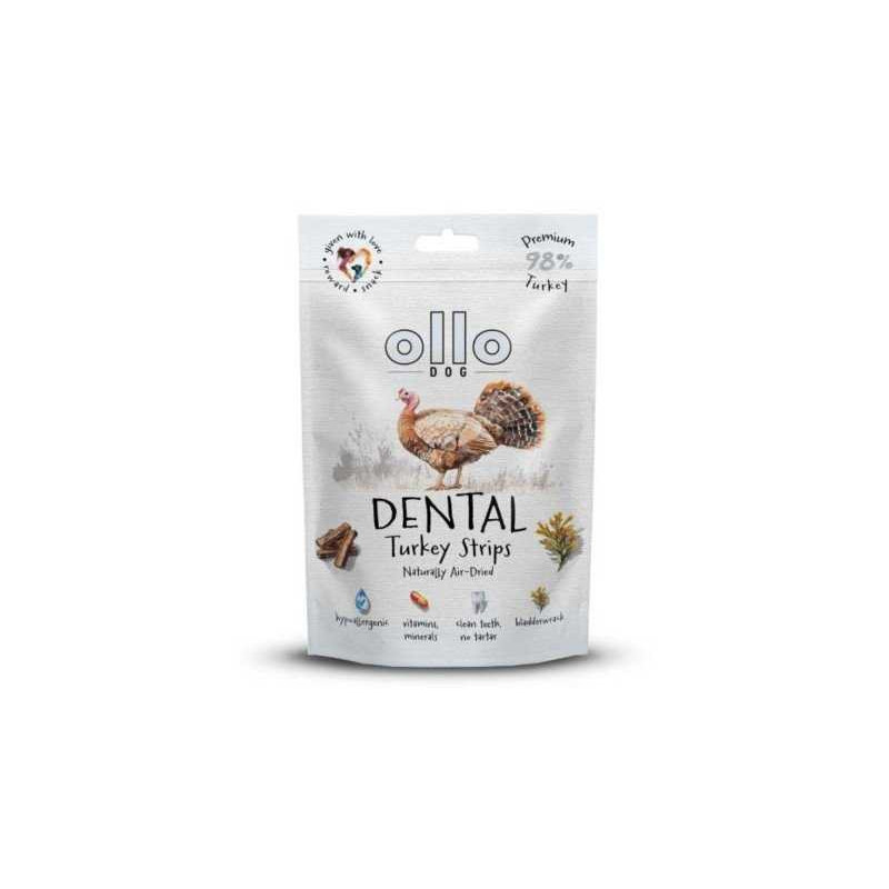 OLLO OLLO Air Dried Dental Turkey Strips - dog treat - 80g