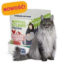 Animal Island ANIMAL ISLAND vištienos ir putpelių kačių ėdalo maišeliai 12x85g