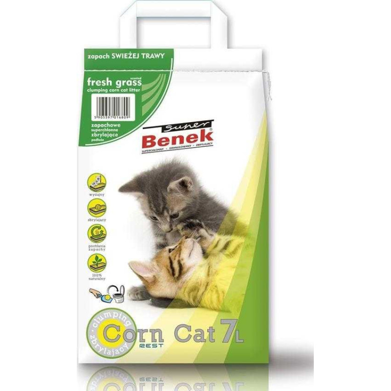 Super Benek Certech Super Benek Corn Cat Fresh Grass - Corn Cat Litter Clumping 7
