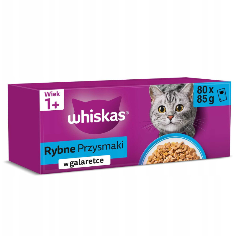 Whiskas Whiskas Fish delicacies in jelly wet cat food 80x8