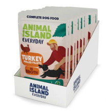Animal Island ANIMAL ISLAND kalakutienos filė sultinyje šunims 10x150g Animal Island ANIMAL ISLAND kalakutienos filė sultinyje šunims 10x150g
