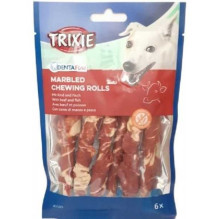 TRIXIE Denta Fun Marbled Beef Chewing Rolls 12cm 6pcs 70g TRIXIE Denta Fun Marbled Beef Chewing Rolls 12cm 6pcs 70g