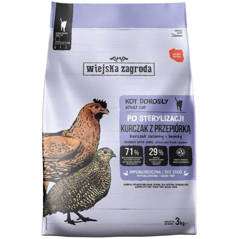 wiejska zagroda _8346446 WIEJSKA ZAGRODA Sterilised Chicken with quail - dry cat food