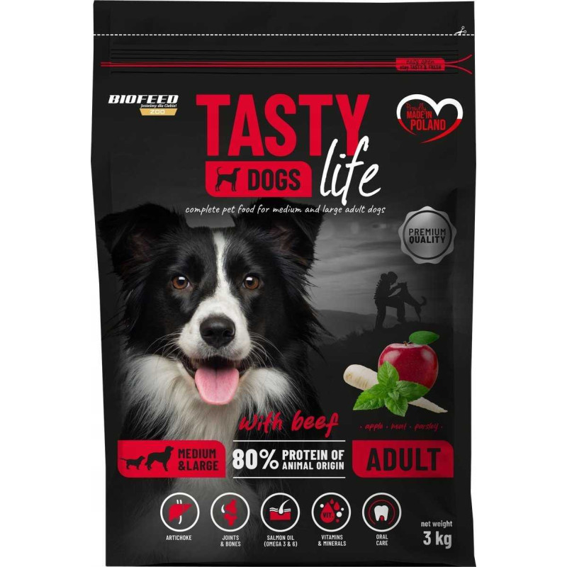 BIOFEED BIOFEED Tasty Life medium &amp; large Beef - dry dog food - 3kg