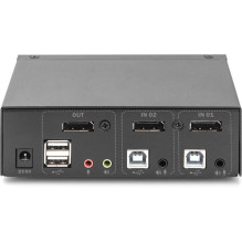 KVM jungiklis, 2 prievadai, 4K 60Hz, 2xDisplayPort IN, 1xDisplayPort OUT, 2xUSB, 2xAudio INOUT KVM jungiklis, 2 prievadai, 4K 60Hz, 2xDisplayPort IN, 1xDisplayPort OUT, 2xUSB, 2xAudio INOUT