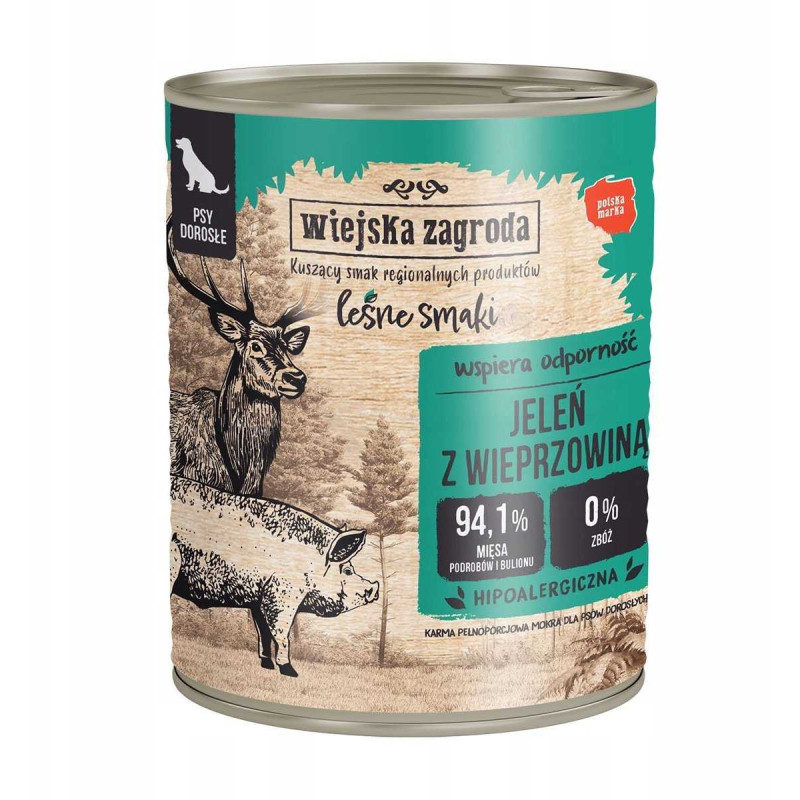 wiejska zagroda Wiejska Zagroda Wet dog food Forest flavors Deer with pig