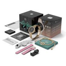 Stelio STSWL102GD LUSSO GEM AI Womens Smartwatch + YES Bracelet, Gold