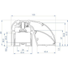Elektromagnetinis durų profilis 400mm 300kg stebimas CDVI P300EVO (52870)