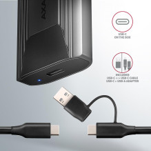 SSD ACC ENCLOSURE M.2 NVME / SATA USB-C EEM2-GTS2 AXAGON SSD ACC ENCLOSURE M.2 NVME / SATA USB-C EEM2-GTS2 AXAGON