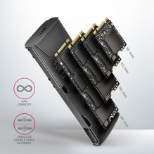 SSD ACC ENCLOSURE M.2 NVME / SATA USB-C EEM2-GTS2 AXAGON SSD ACC ENCLOSURE M.2 NVME / SATA USB-C EEM2-GTS2 AXAGON