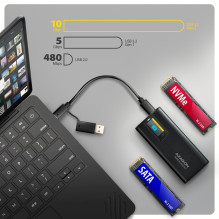 SSD ACC ENCLOSURE M.2 NVME / SATA USB-C EEM2-SD2B AXAGON