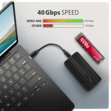 SSD ACC ENCLOSURE M.2 NVME / USB-C EEM2-40G AXAGON