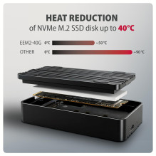 SSD ACC ENCLOSURE M.2 NVME / USB-C EEM2-40G AXAGON