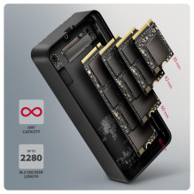 SSD ACC ENCLOSURE M.2 NVME / USB-C EEM2-40G AXAGON