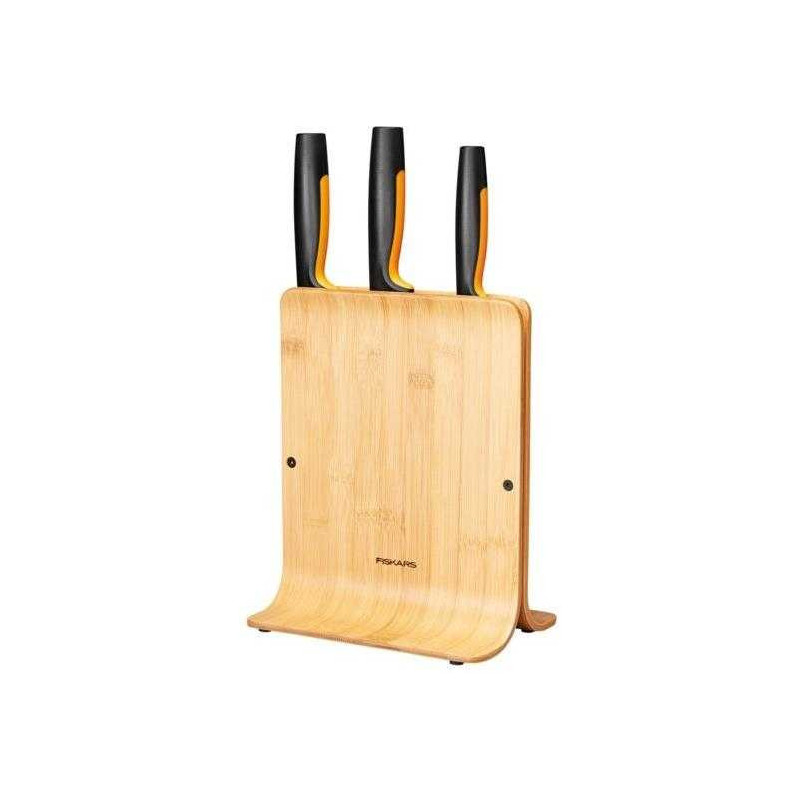 Fiskars Fiskars 3 peilių rinkinys bambuko bloke 1057553