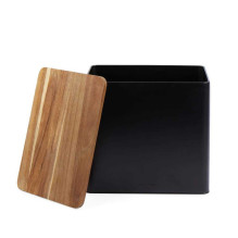 Salter BW128991 Toronto Bread Bin Black / Wooden