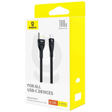 „Baseus Flash 2“ USB-A į USB-C 100W 2m juodas „Baseus Flash 2“ USB-A į USB-C 100W 2m juodas