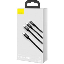 Baseus CAMLT-SC01 USB C tipo į USB-C / Lightning / micro USB 1.5m juodas Baseus CAMLT-SC01 USB C tipo į USB-C / Lightning / micro USB 1.5m juodas