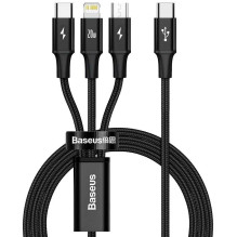 Baseus CAMLT-SC01 USB C tipo į USB-C / Lightning / micro USB 1.5m juodas Baseus CAMLT-SC01 USB C tipo į USB-C / Lightning / micro USB 1.5m juodas
